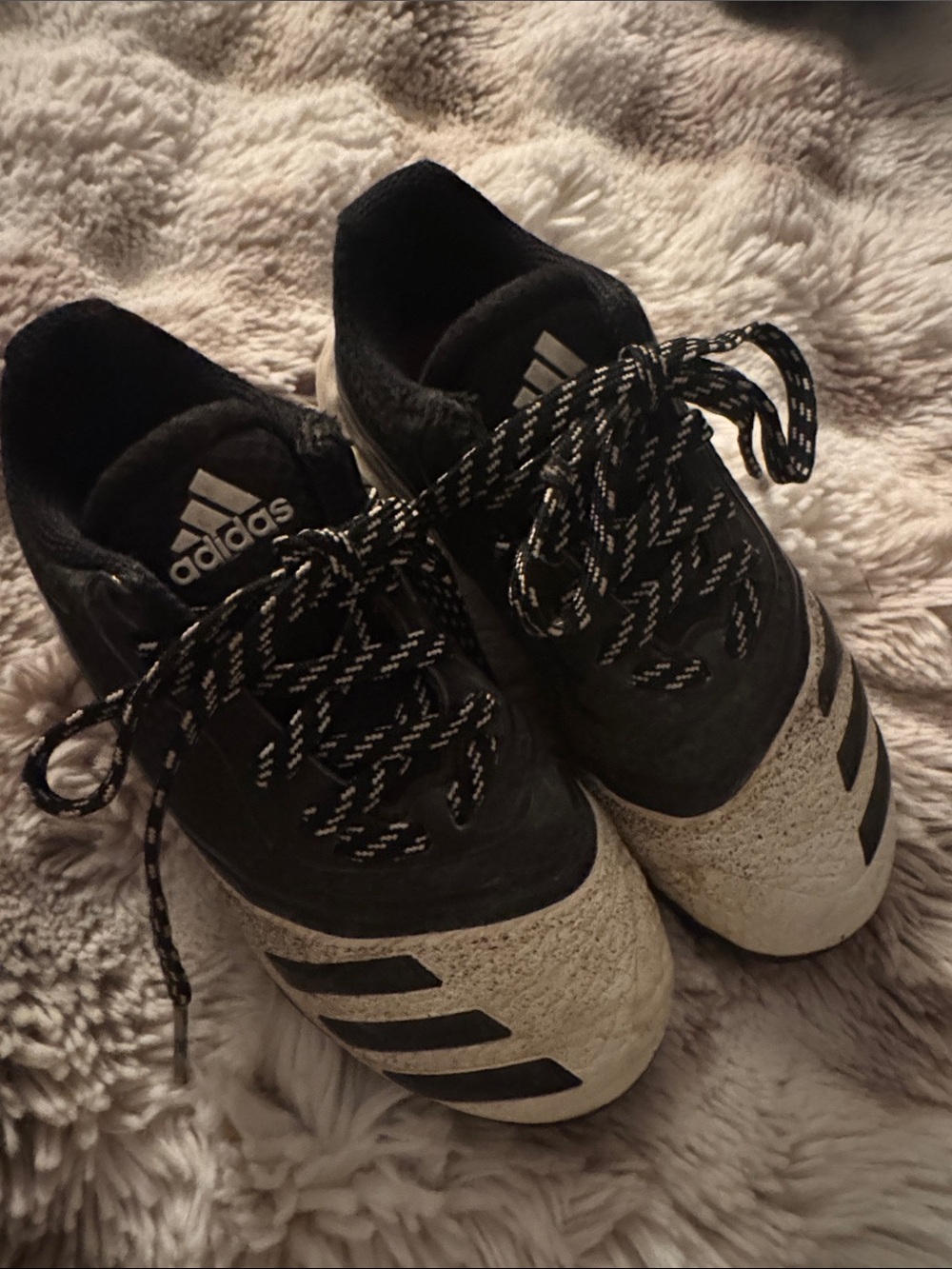 adidas Kids Black and White soccer cleats